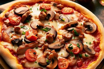 One Serving Sausage and Mushroom Pizza