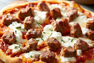 One-Serving Sausage and Ricotta Pizza