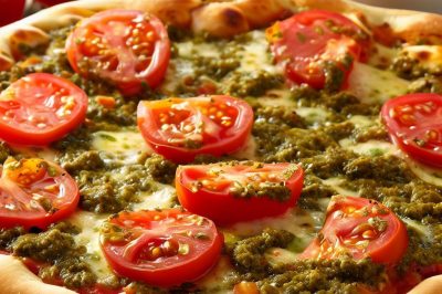 One Serving Tomato and Pesto Pizza
