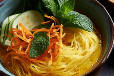 One Serving Vietnamese Style Mi Quang (Turmeric Noodle Soup)