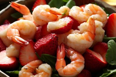 One Serving Waldorf Shrimp and Strawberry Salad