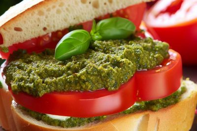 Pesto and Tomato Sandwich