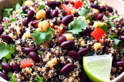 Quinoa and Black Bean Salad with Cilantro Lime Dressing