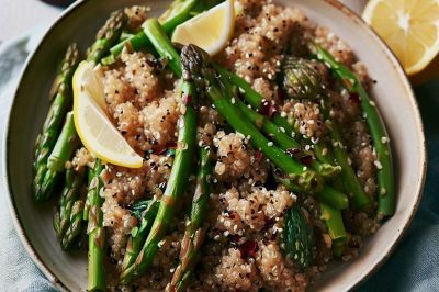 Quinoa and Roasted Asparagus Salad with Lemon Vinaigrette