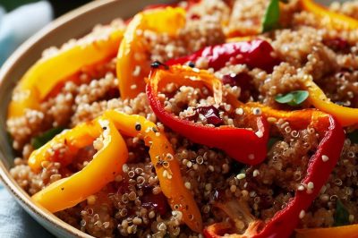 Quinoa and Roasted Bell Pepper Salad with Lemon Vinaigrette