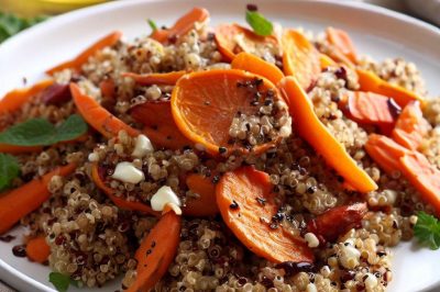 Quinoa and Roasted Carrot Salad with Lemon Vinaigrette