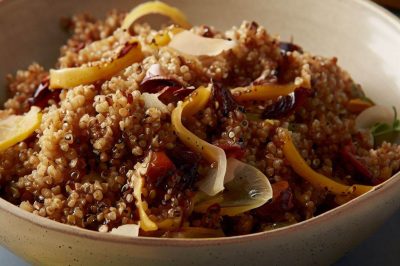 Quinoa and Roasted Onion Salad with Lemon Vinaigrette