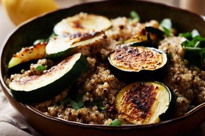 Quinoa and Roasted Zucchini Salad with Lemon Vinaigrette
