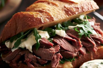 Roast Beef Sandwich with Arugula and Horseradish Mayo