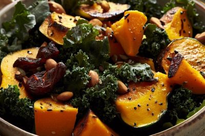 Roasted Acorn Squash and Kale Salad