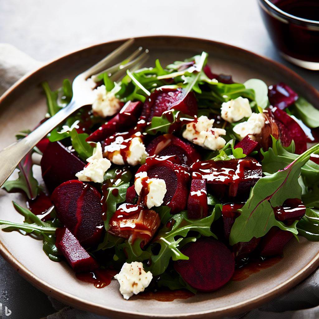 Roasted Beet And Arugula Salad With Feta Cheese And Balsamic Vinaigrette roasted-beet-and-arugula-salad-with-feta-cheese-and-balsamic-vinaigrette