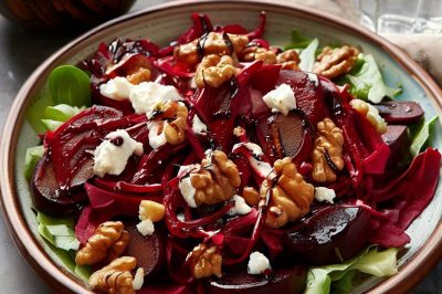 Roasted Beet and Blue Cheese Walnut Salad with Balsamic Vinaigrette
