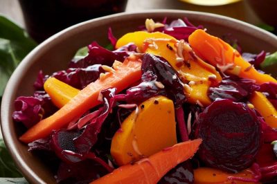 Roasted Beet and Carrot Salad with Orange Vinaigrette