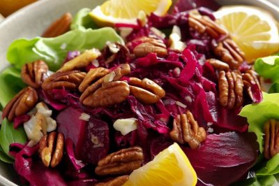 Roasted Beet and Endive Pecan Salad with Citrus Vinaigrette