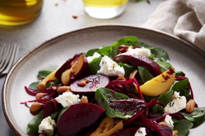 Roasted Beet and Goat Cheese Salad with Dijon Vinaigrette