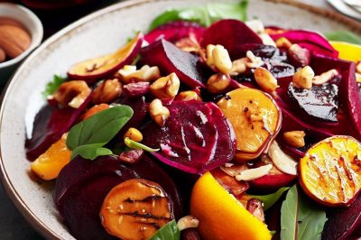 Roasted Beet and Orange and Hazelnut Salad with Balsamic Vinaigrette