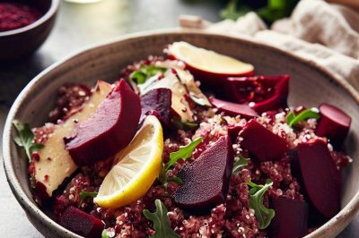 Roasted Beet and Quinoa Salad with Lemon Dressing