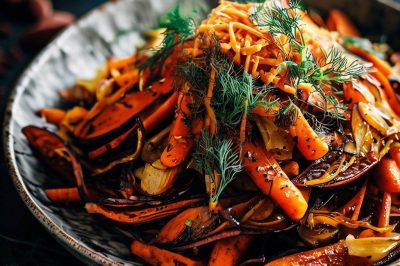 Roasted Carrot and Fennel Salad with Orange Dressing