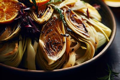 Roasted Fennel and Orange Salad with Honey Mustard Dressing