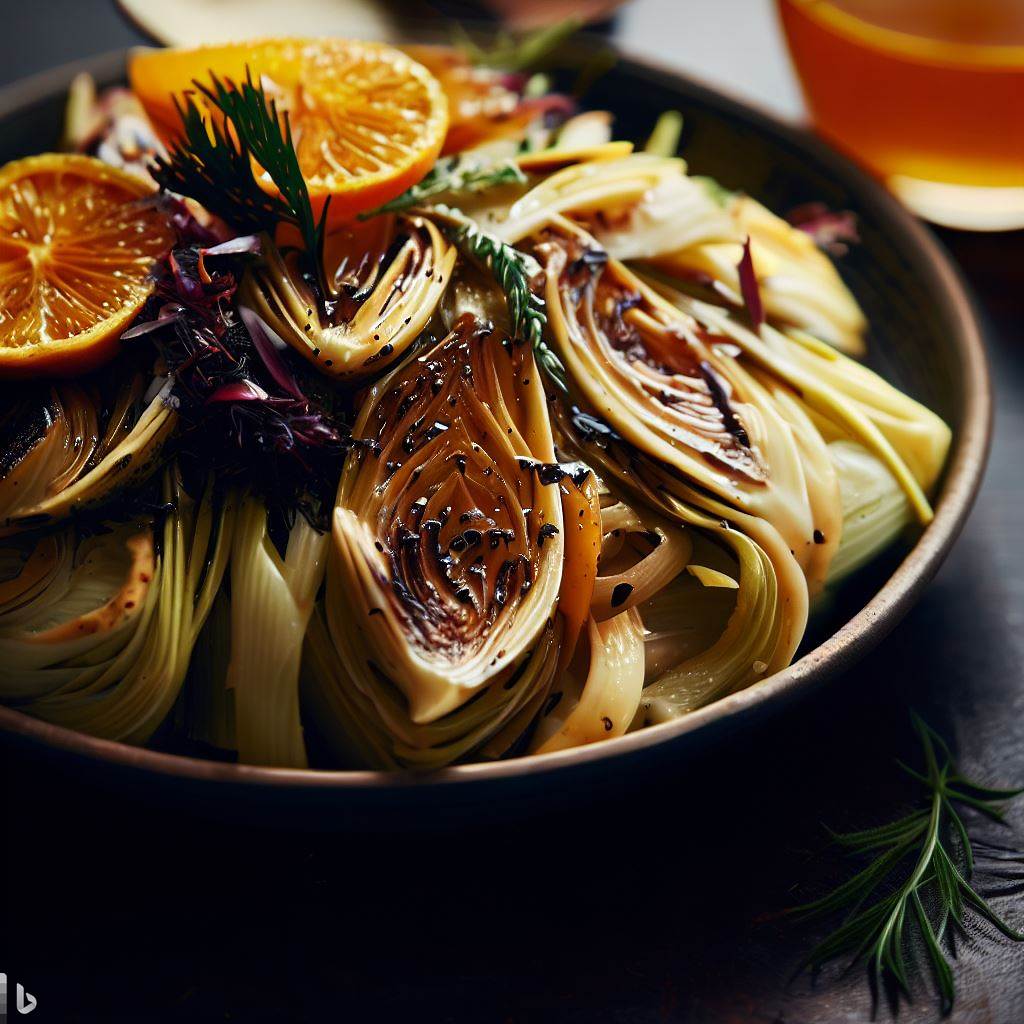 Roasted Fennel and Orange Salad with Honey Mustard Dressing
