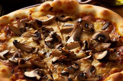 Roasted Garlic and Mushroom Pizza