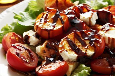 Roasted Tomato and Goat Cheese Salad with Balsamic Vinaigrette