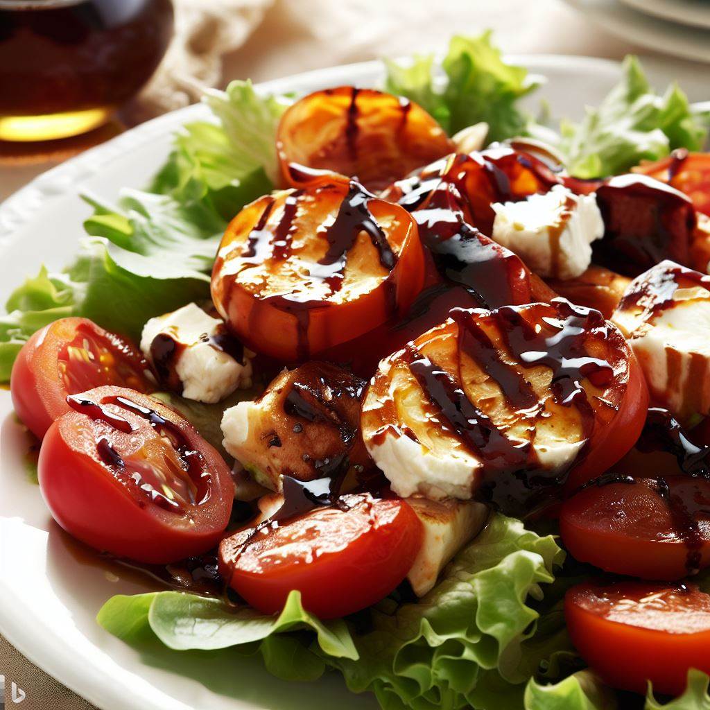 Roasted Tomato and Goat Cheese Salad with Balsamic Vinaigrette
