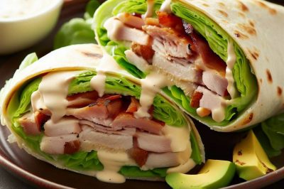 Roasted Turkey and Bacon Wrap with Avocado and Ranch