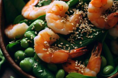 Shrimp and Edamame Salad with Sesame Ginger Dressing