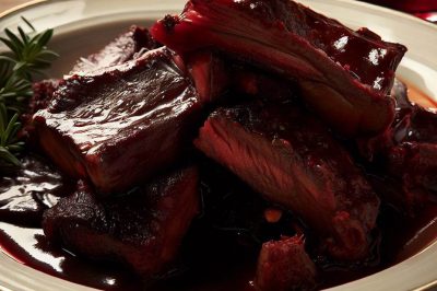 Smoked Beef Short Ribs with Red Wine Sauce