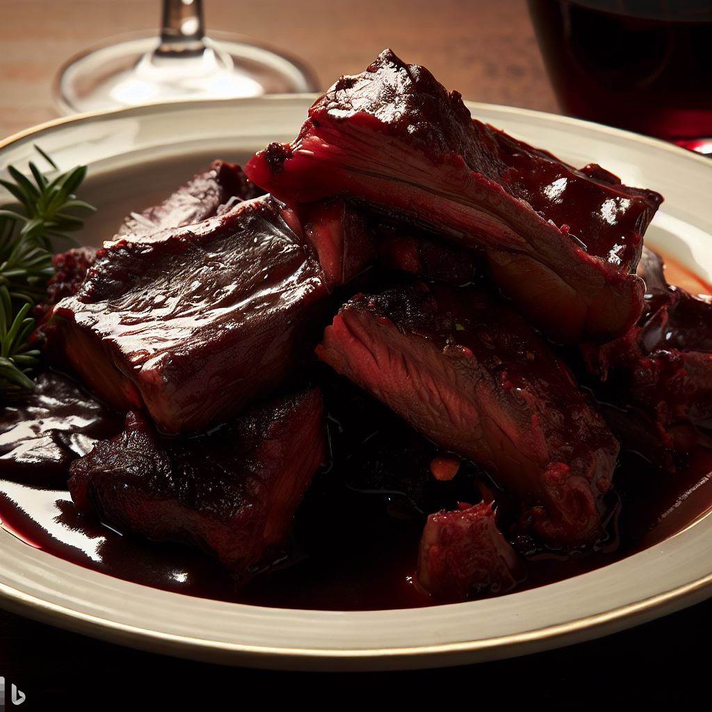 Smoked Beef Short Ribs with Red Wine Sauce