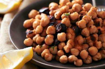 Smoked Chickpeas with Tahini and Lemon