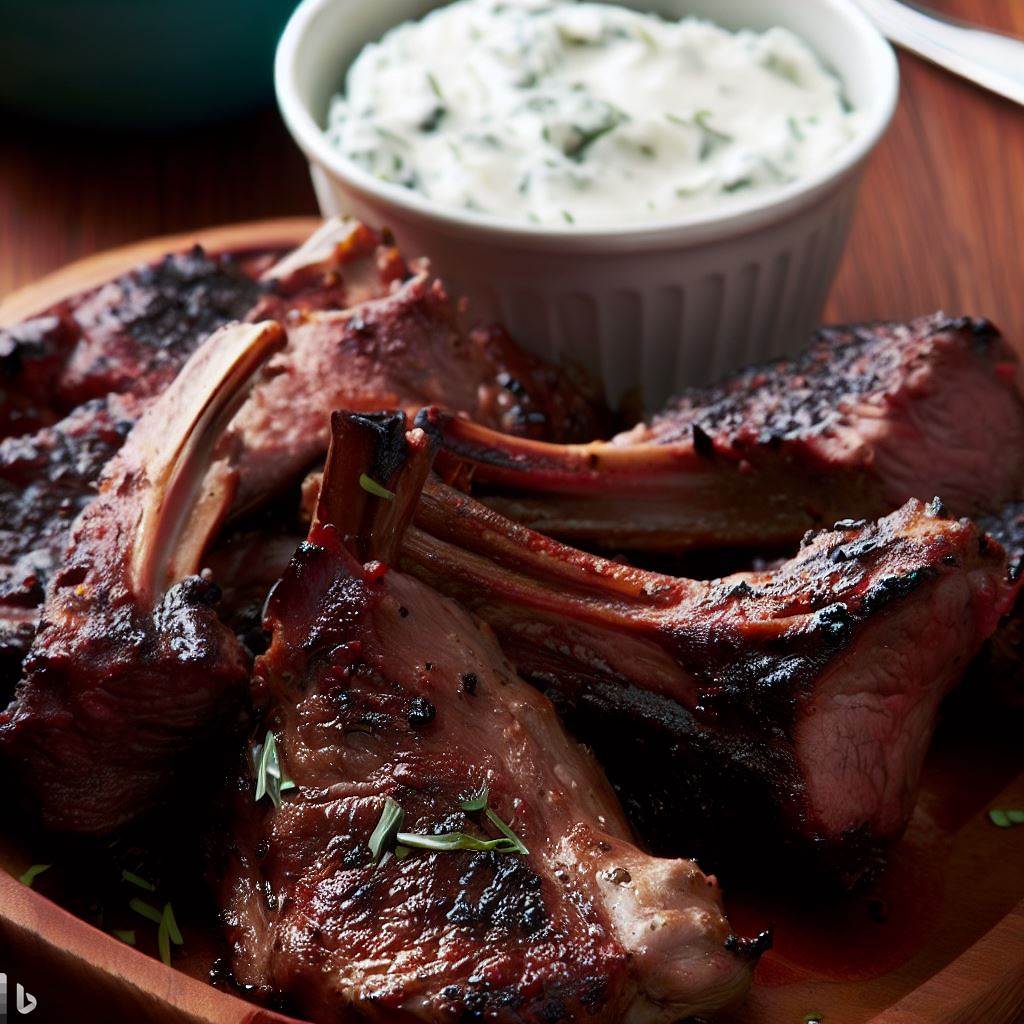 Smoked Lamb Chops with Tzatziki