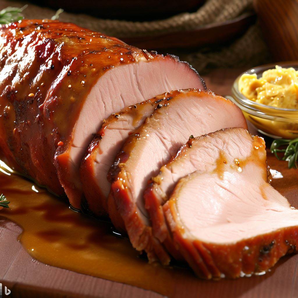 Smoked Pork Tenderloin with Honey Mustard Glaze