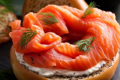 Smoked Salmon and Dill Cream Cheese Bagel