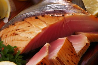 Smoked Swordfish with Lemon Butter