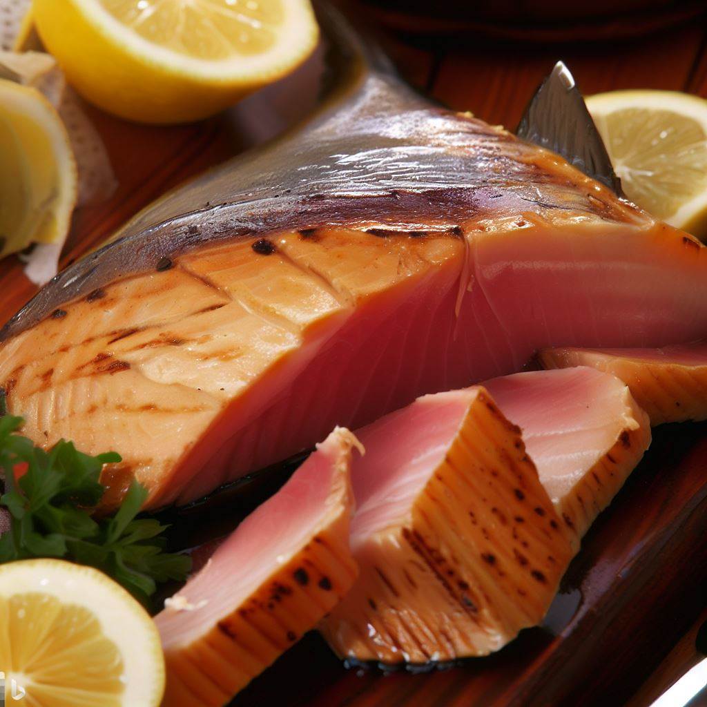 Smoked Swordfish with Lemon Butter