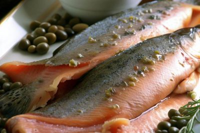 Smoked Trout with Caper Butter