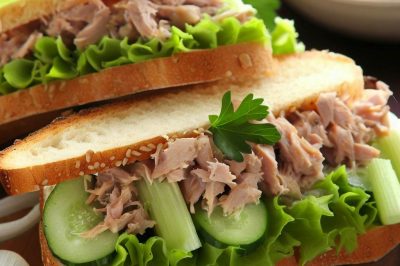 Smoked Tuna Salad Sandwiches with Celery and Onion