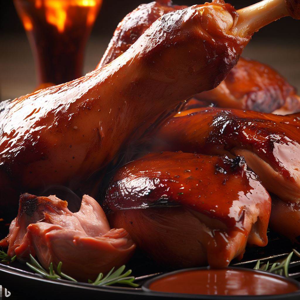smoked-turkey-legs-with-barbecue-sauce