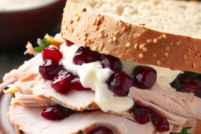 Smoked Turkey and Cranberry Sandwiches with Cream Cheese