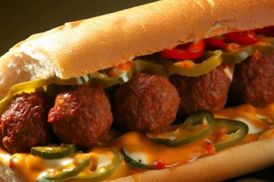 Spicy Meatball Sub with Pepper Jack and Jalapenos
