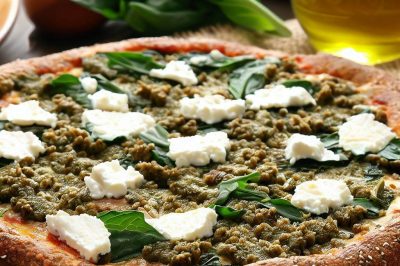 Spinach and Feta Pizza with Whole Wheat Crust