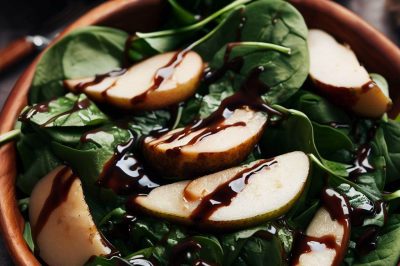Spinach and Pear Salad with Balsamic Vinaigrette