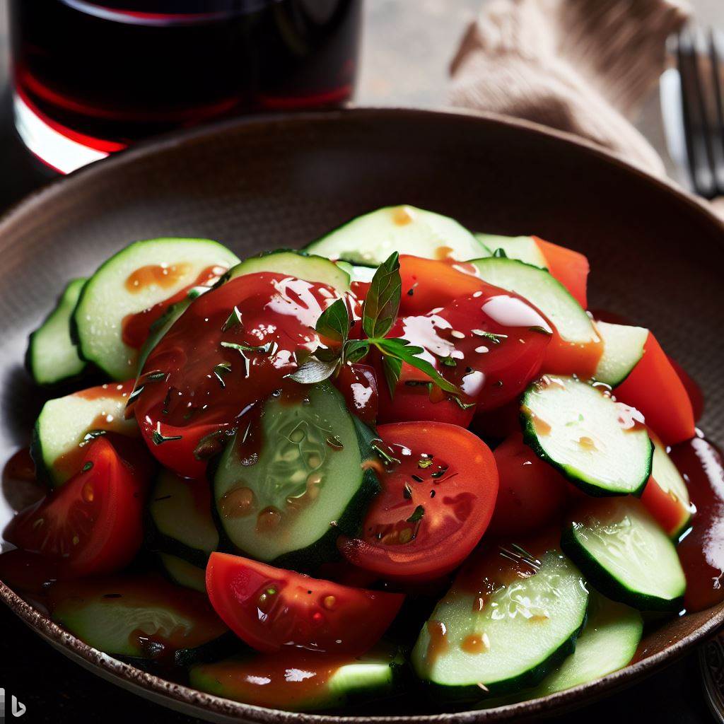 Tomato and Cucumber Salad with Red Wine Vinaigrette