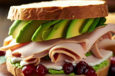 Turkey and Avocado Sandwich with Cranberry Mayo