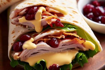 Turkey and Bacon Wrap with Cranberry Mayo
