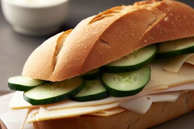 Turkey and Havarti Sandwich with Cucumber and Mayo