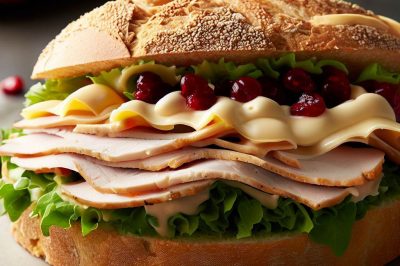 Turkey and Swiss Sandwich with Cranberry Mayo