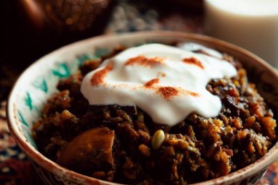 Vegan Persian Style Baghali Ghatogh with Yogurt